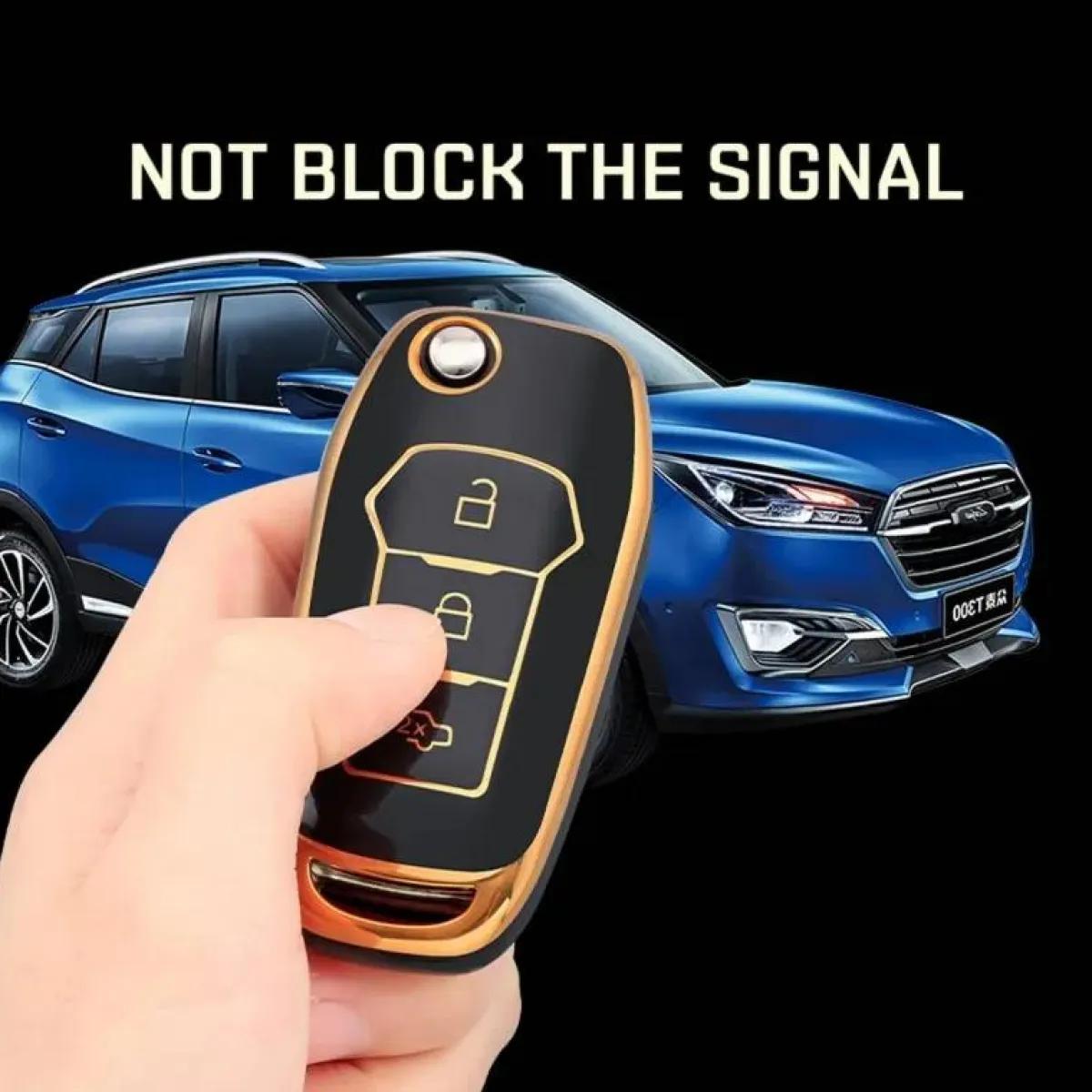 Hot TPU Sleutelhoesje voor Ford goud F3 Autosleutelhoesjes