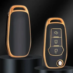 Hot TPU Sleutelhoesje voor Ford goud F3 Autosleutelhoesjes
