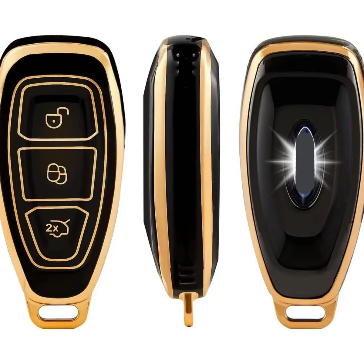 New TPU Sleutelhoesje voor Ford goud K3 Autosleutelhoesjes