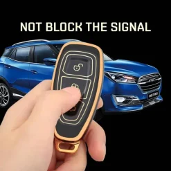 New TPU Sleutelhoesje voor Ford goud K3 Autosleutelhoesjes