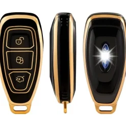 New TPU Sleutelhoesje voor Ford goud K3 Autosleutelhoesjes