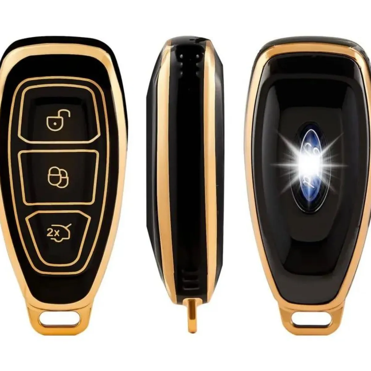 New TPU Sleutelhoesje voor Ford goud K3 Autosleutelhoesjes