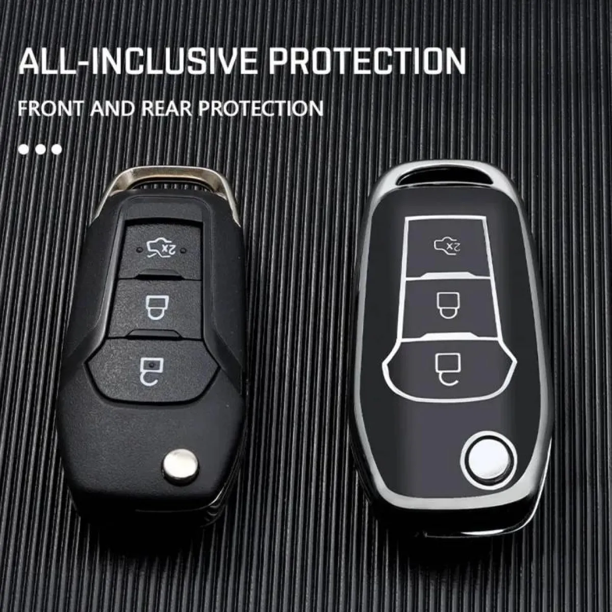 Discount TPU Sleutelhoesje voor Ford zwart F3 Autosleutelhoesjes