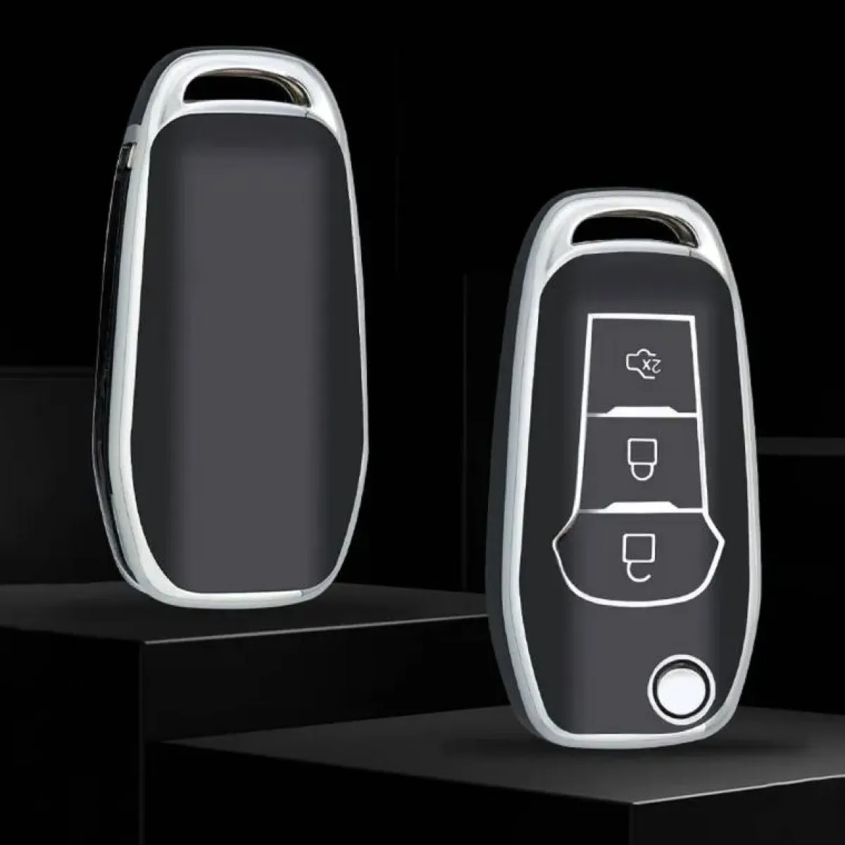 Discount TPU Sleutelhoesje voor Ford zwart F3 Autosleutelhoesjes