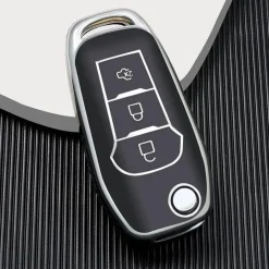 Discount TPU Sleutelhoesje voor Ford zwart F3 Autosleutelhoesjes