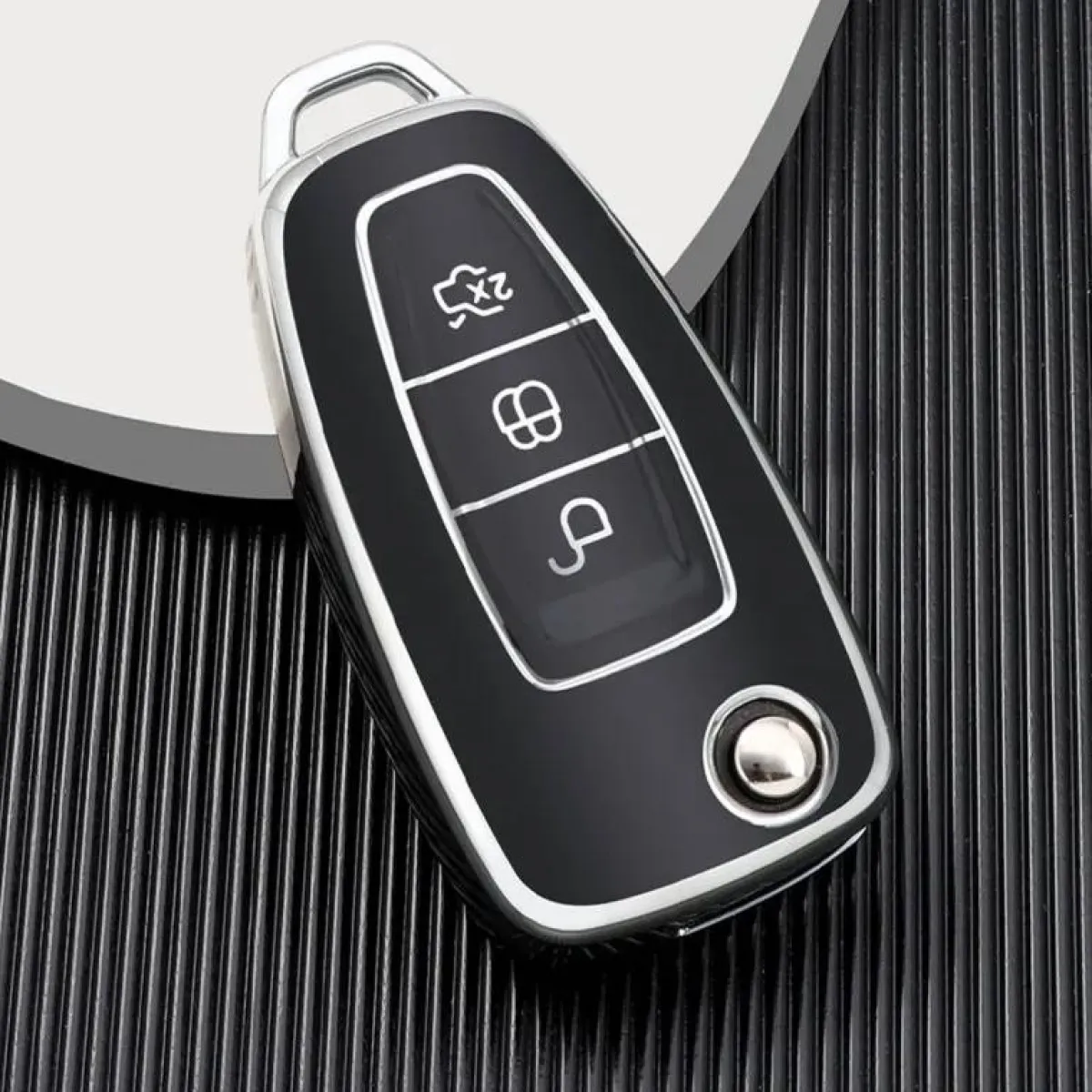 New TPU Sleutelhoesje voor Ford zwart E3 Autosleutelhoesjes