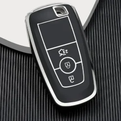 Sale TPU Sleutelhoesje voor Ford zwart B3 Autosleutelhoesjes