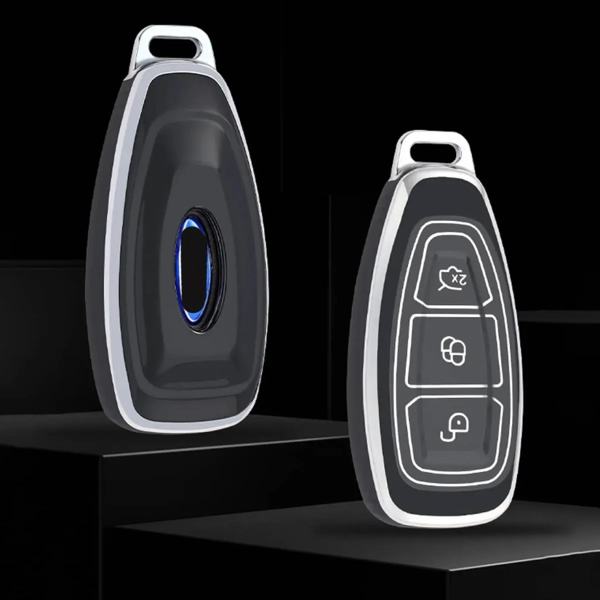 Best TPU Sleutelhoesje voor Ford zwart K3 Autosleutelhoesjes