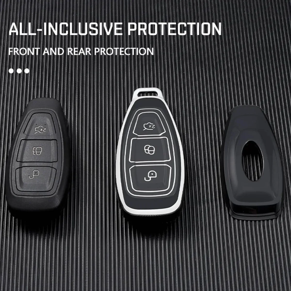 Best TPU Sleutelhoesje voor Ford zwart K3 Autosleutelhoesjes