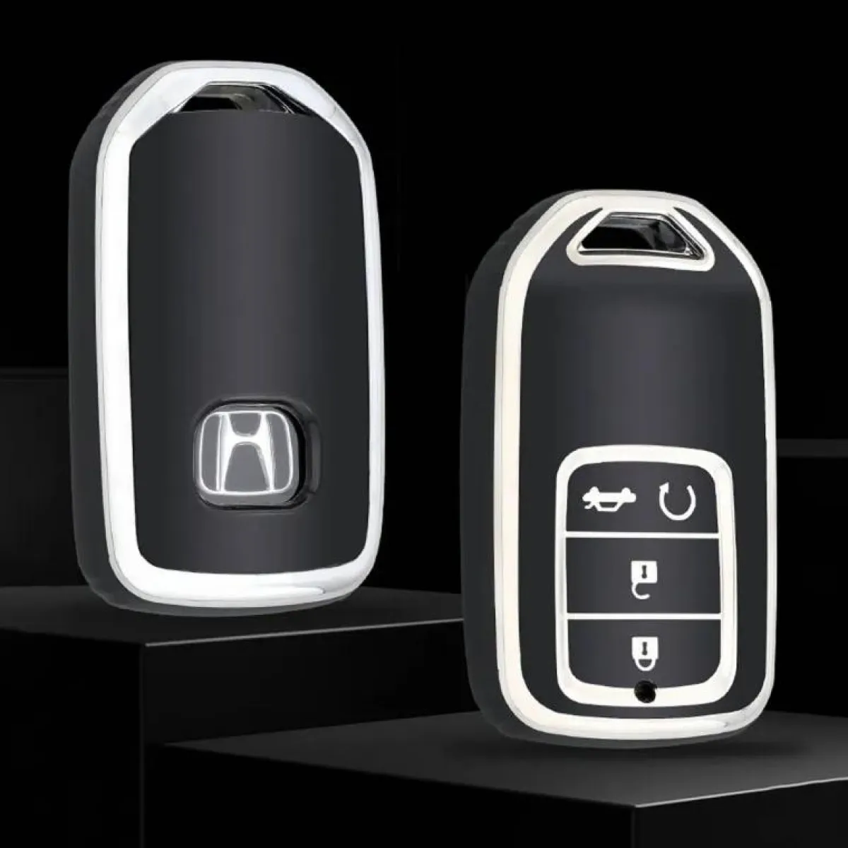 Outlet TPU Sleutelhoesje voor Honda zwart A4A Autosleutelhoesjes