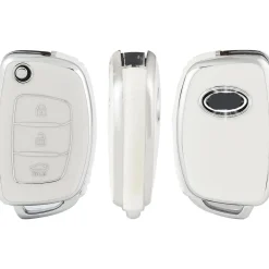 Sale TPU Sleutelhoesje voor Hyundai wit B3 Autosleutelhoesjes