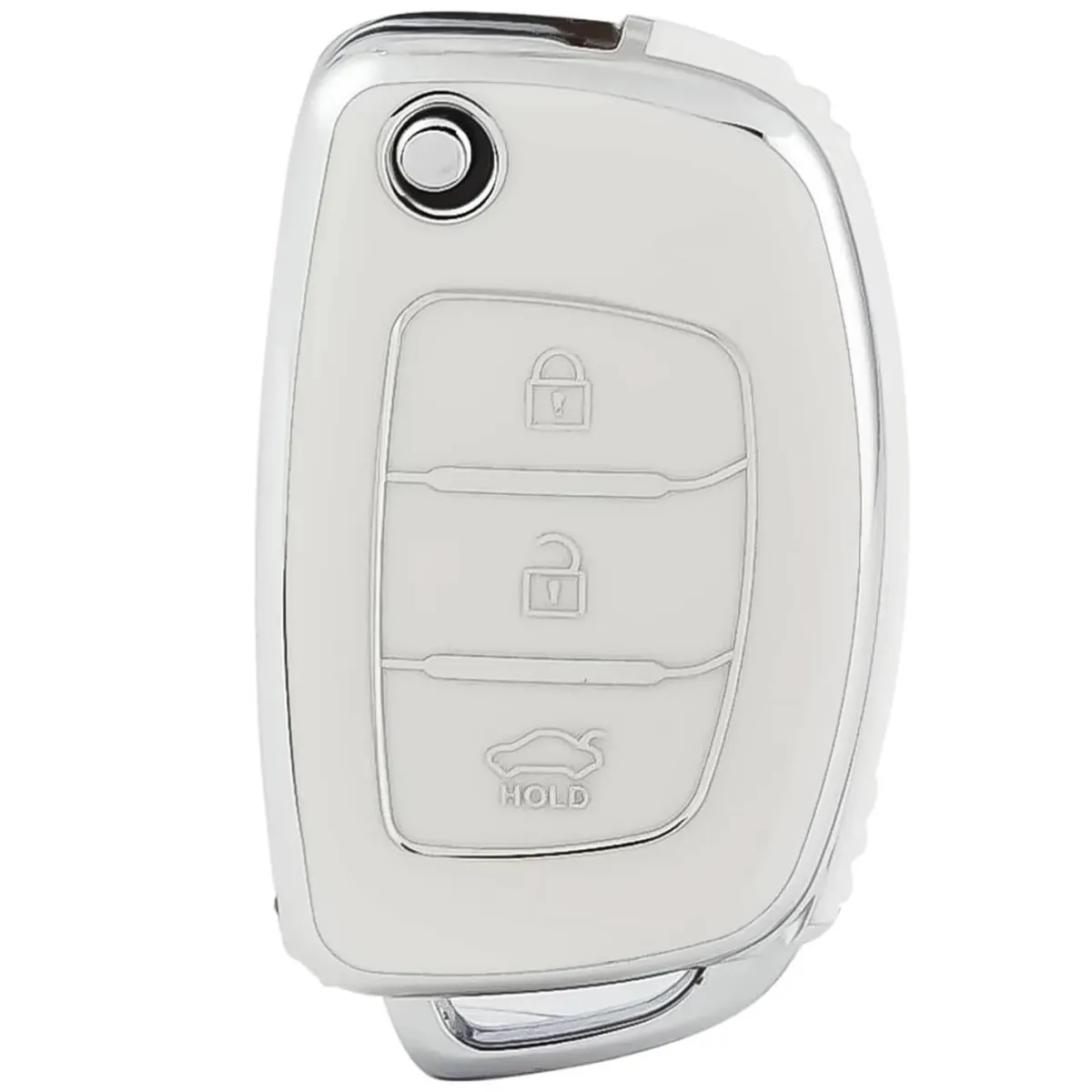 Sale TPU Sleutelhoesje voor Hyundai wit B3 Autosleutelhoesjes