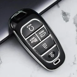 Clearance TPU Sleutelhoesje voor Hyundai zwart E5 Autosleutelhoesjes