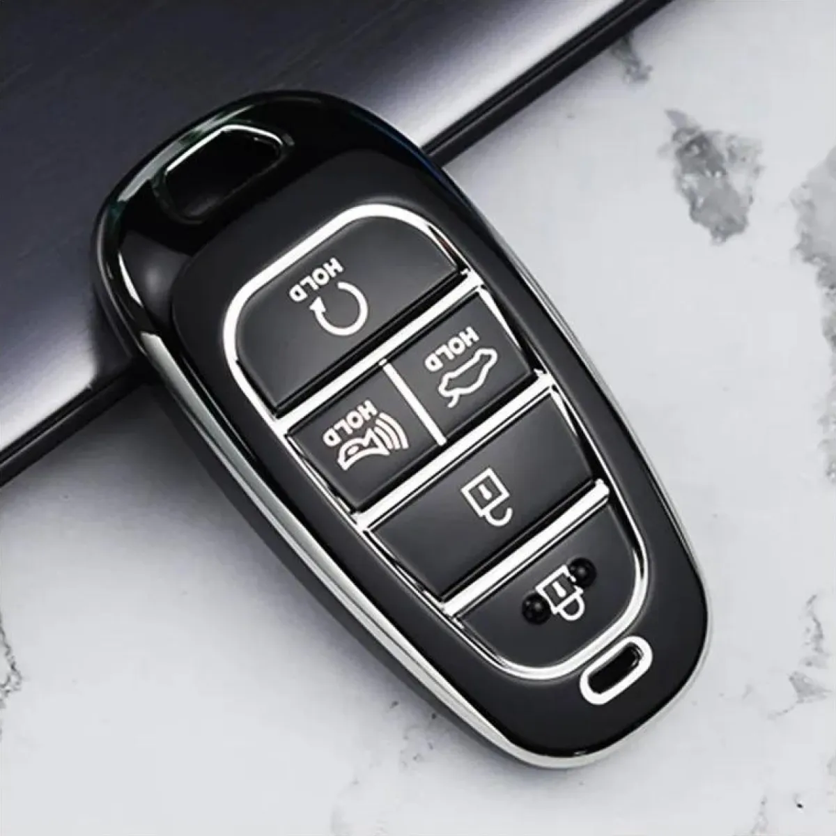 Clearance TPU Sleutelhoesje voor Hyundai zwart E5 Autosleutelhoesjes