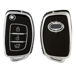 Best TPU Sleutelhoesje voor Hyundai zwart B3 Autosleutelhoesjes