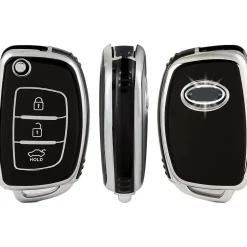 Best TPU Sleutelhoesje voor Hyundai zwart B3 Autosleutelhoesjes