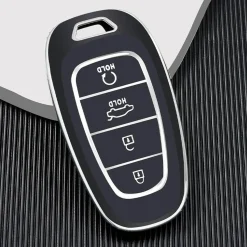 Hot TPU Sleutelhoesje voor Hyundai zwart E4 Autosleutelhoesjes