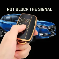 Online TPU Sleutelhoesje voor Jaguar goud A5 Autosleutelhoesjes