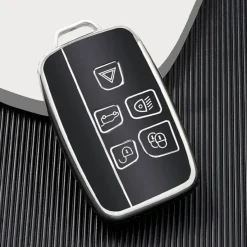 Online TPU Sleutelhoesje voor Jaguar zwart A5 Autosleutelhoesjes