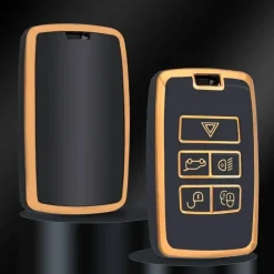 Clearance TPU Sleutelhoesje voor Jaguar goud B5 Autosleutelhoesjes