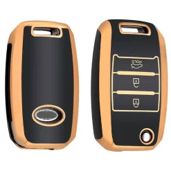 Sale TPU Sleutelhoesje voor Kia goud B3 Autosleutelhoesjes