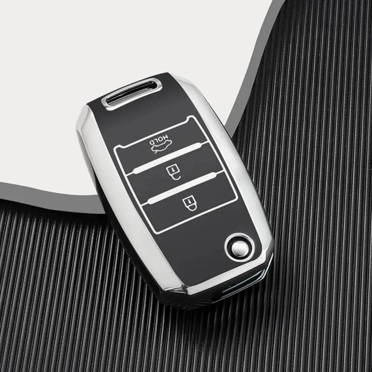 TPU Sleutelhoesje voor Kia zwart B3 Autosleutelhoesjes