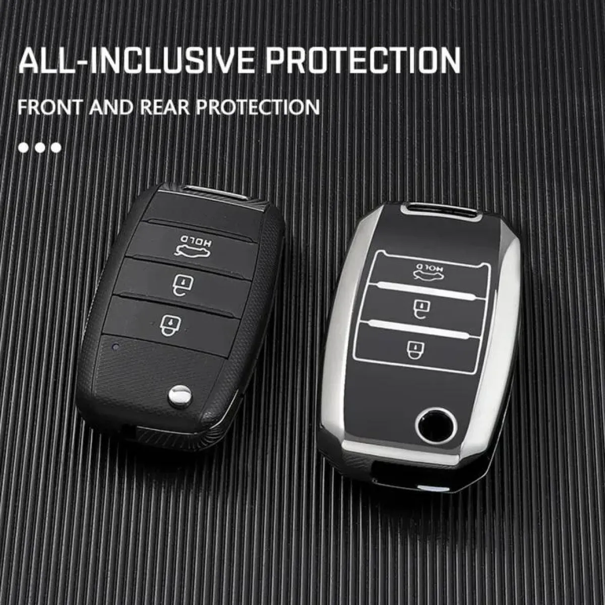 TPU Sleutelhoesje voor Kia zwart B3 Autosleutelhoesjes