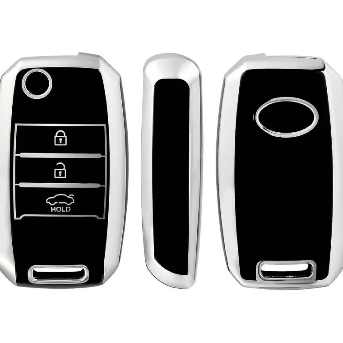 TPU Sleutelhoesje voor Kia zwart B3 Autosleutelhoesjes