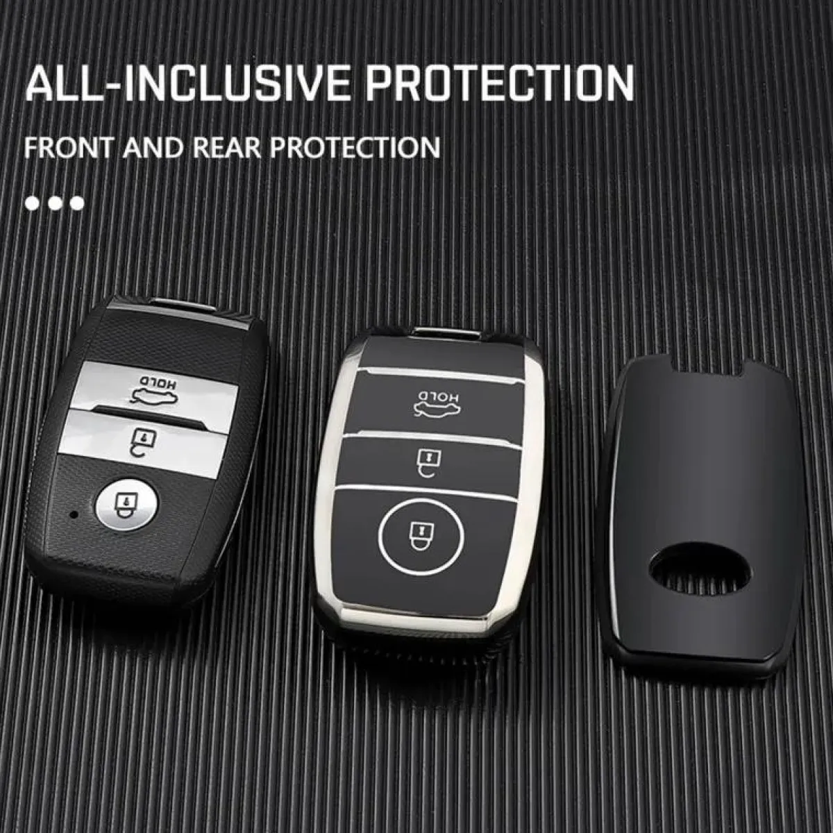 Best TPU Sleutelhoesje voor Kia zwart A3 Autosleutelhoesjes