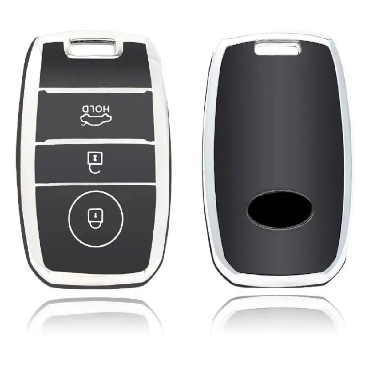 Best TPU Sleutelhoesje voor Kia zwart A3 Autosleutelhoesjes