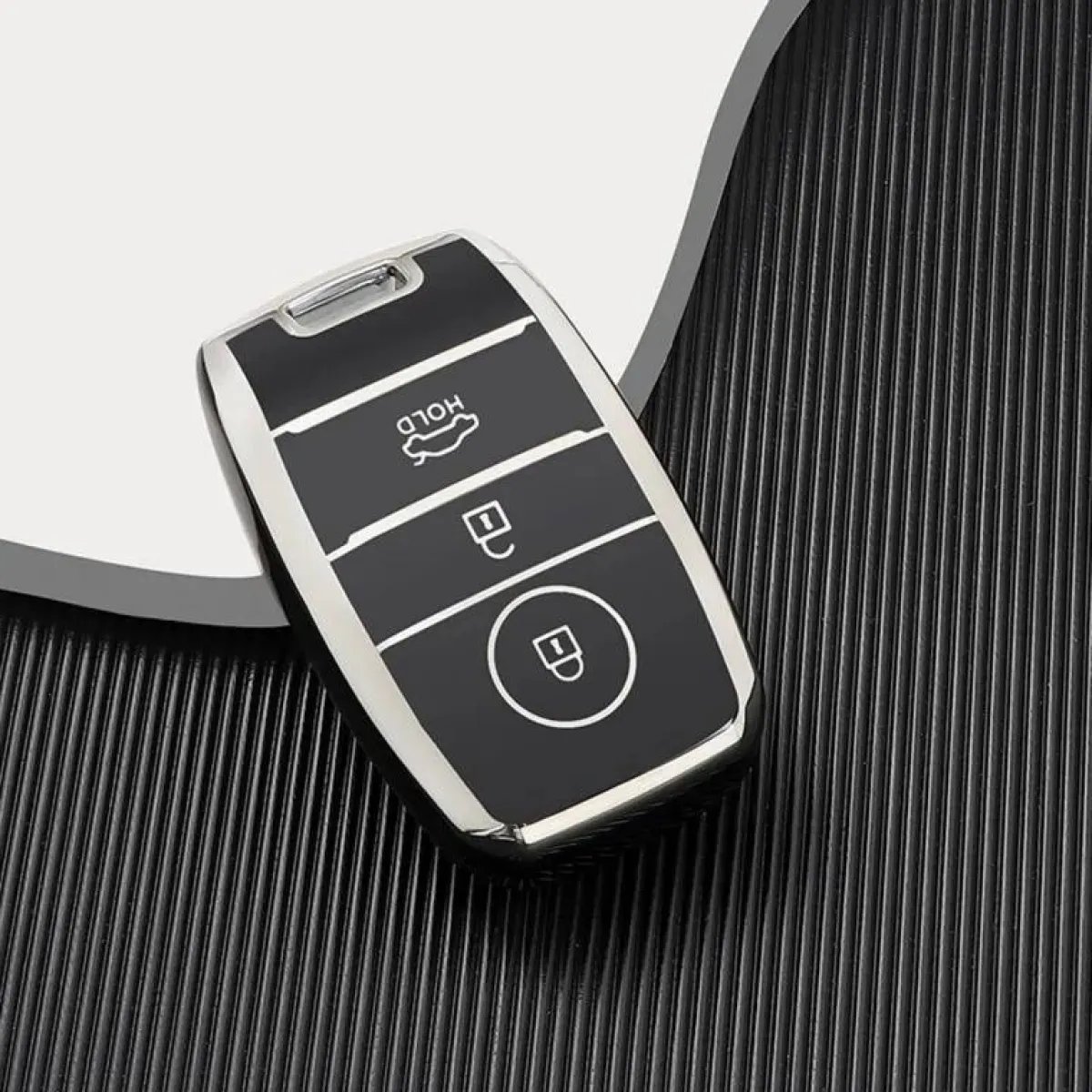 Best TPU Sleutelhoesje voor Kia zwart A3 Autosleutelhoesjes