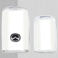 Sale TPU Sleutelhoesje voor Mazda wit B4 Autosleutelhoesjes