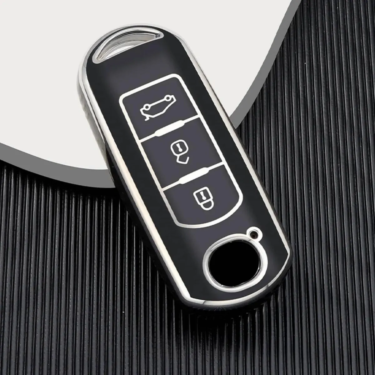 Best TPU Sleutelhoesje voor Mazda zwart A3 Autosleutelhoesjes