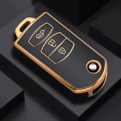 Best TPU Sleutelhoesje voor Mazda goud C3 Autosleutelhoesjes
