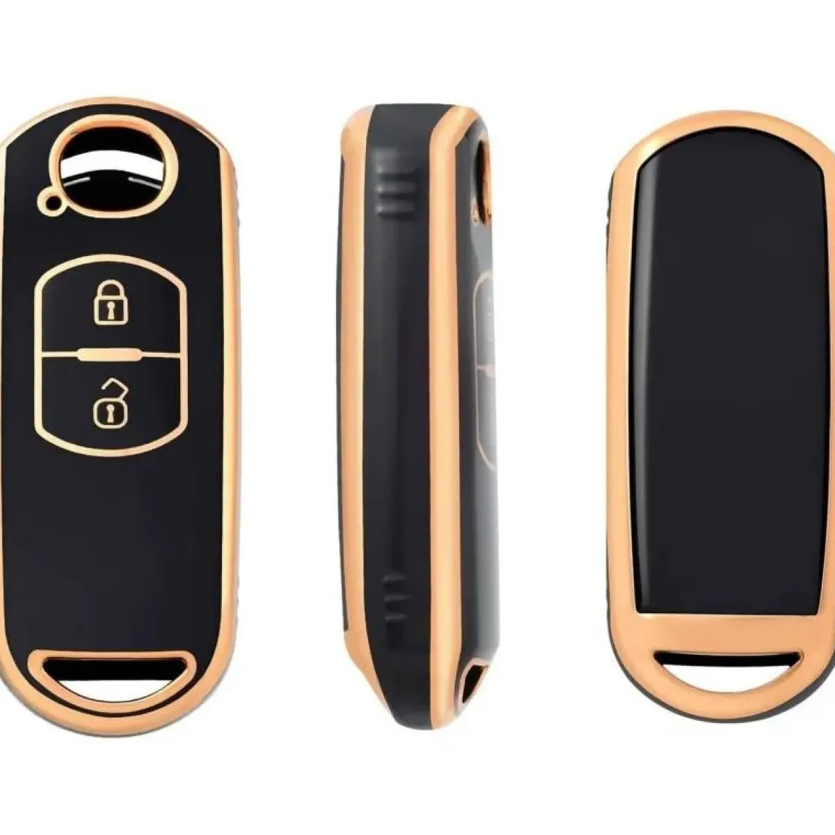 Best TPU Sleutelhoesje voor Mazda goud A2 Autosleutelhoesjes