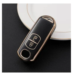Best TPU Sleutelhoesje voor Mazda goud A2 Autosleutelhoesjes