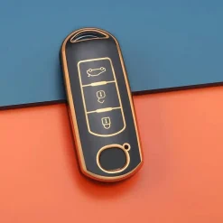 Discount TPU Sleutelhoesje voor Mazda goud A3 Autosleutelhoesjes