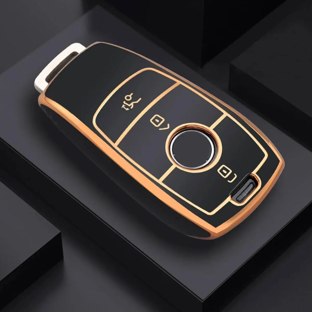 New TPU Sleutelhoesje voor Mercedes goud B3 Autosleutelhoesjes