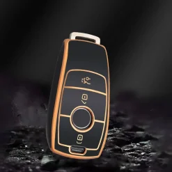 New TPU Sleutelhoesje voor Mercedes goud B3 Autosleutelhoesjes