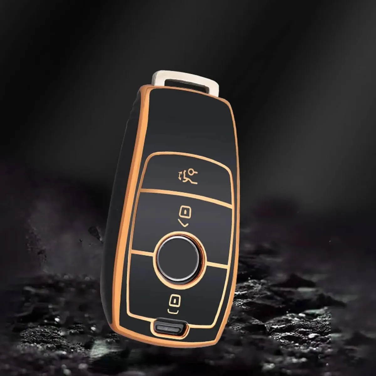 New TPU Sleutelhoesje voor Mercedes goud B3 Autosleutelhoesjes