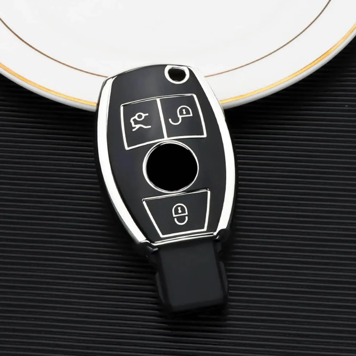 Discount TPU Sleutelhoesje voor Mercedes zwart A3 Autosleutelhoesjes