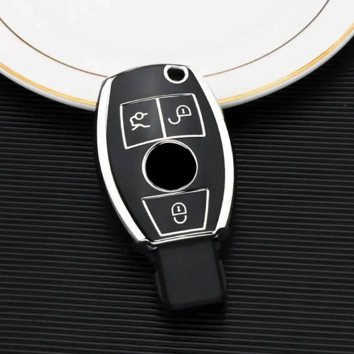 Discount TPU Sleutelhoesje voor Mercedes zwart A3 Autosleutelhoesjes