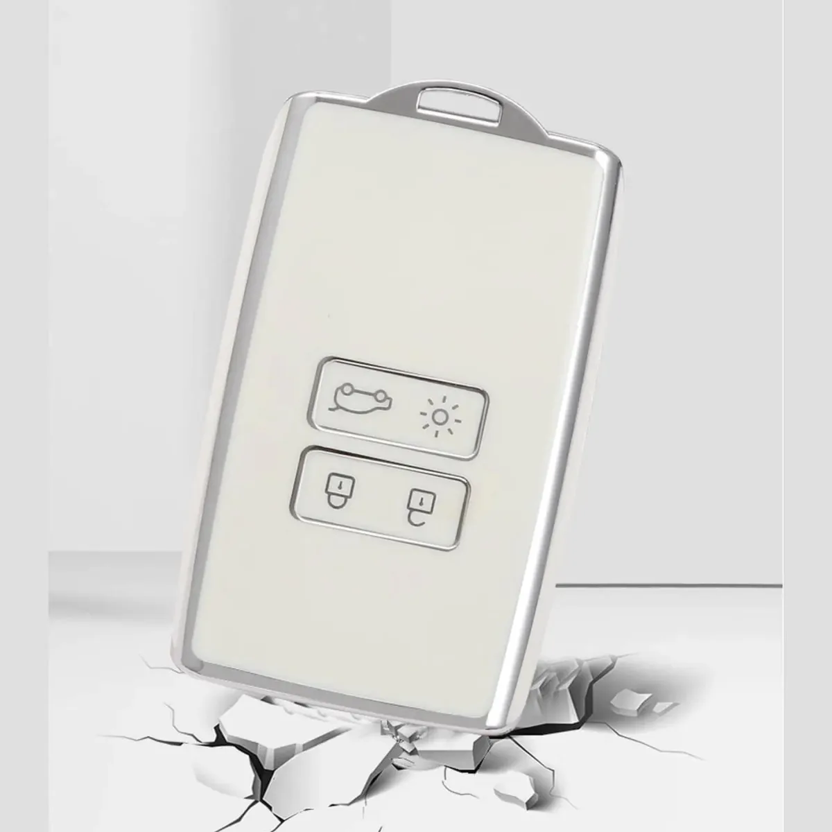 Sale TPU Sleutelhoesje voor Mitsubishi wit A4 Autosleutelhoesjes