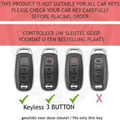 Online TPU Sleutelhoesje voor Nissan wit D2 Autosleutelhoesjes