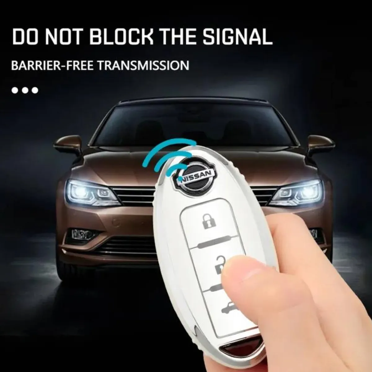Online TPU Sleutelhoesje voor Nissan zwart A3B Autosleutelhoesjes