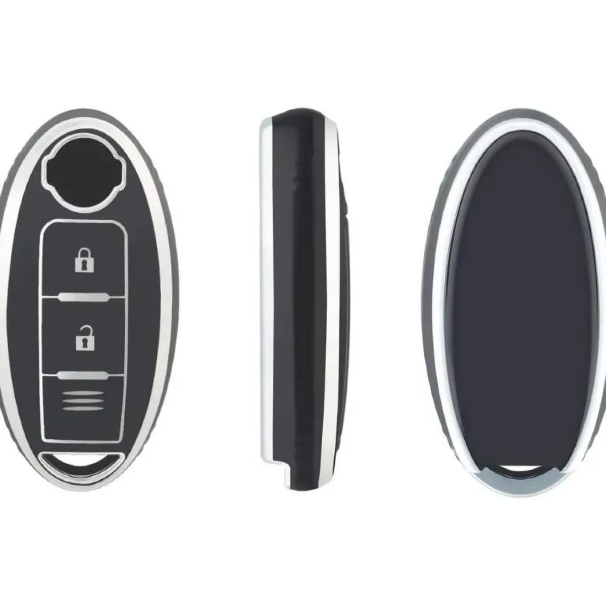 Clearance TPU Sleutelhoesje voor Nissan zwart A3C Autosleutelhoesjes