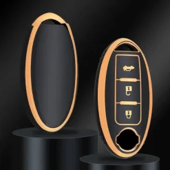 New TPU Sleutelhoesje voor Nissan goud A3B Autosleutelhoesjes