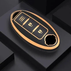 TPU Sleutelhoesje voor Nissan goud A3C Autosleutelhoesjes