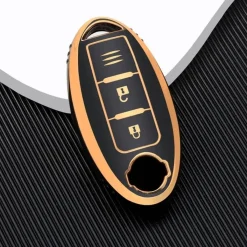 TPU Sleutelhoesje voor Nissan goud A3C Autosleutelhoesjes