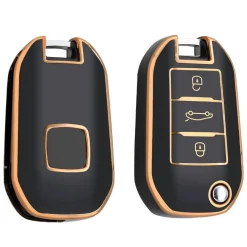 Discount TPU Sleutelhoesje voor Peugeot goud A3 Autosleutelhoesjes